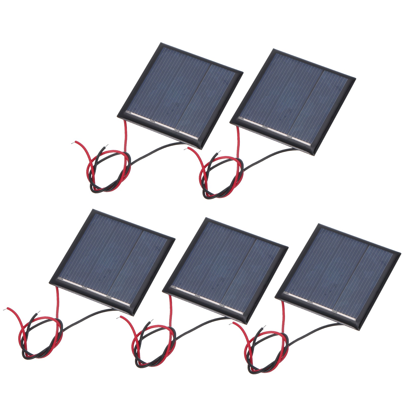 5 Pcs 1.5V 0.225W 150mA Mini Solar Panels with 2 Cable 45mm x 45mm