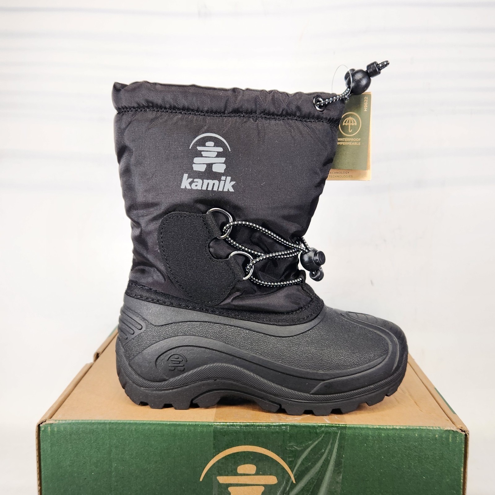 Kamik North Pole Winter Boots Kids Size 12 Black Waterproof Insulated Snow Boots