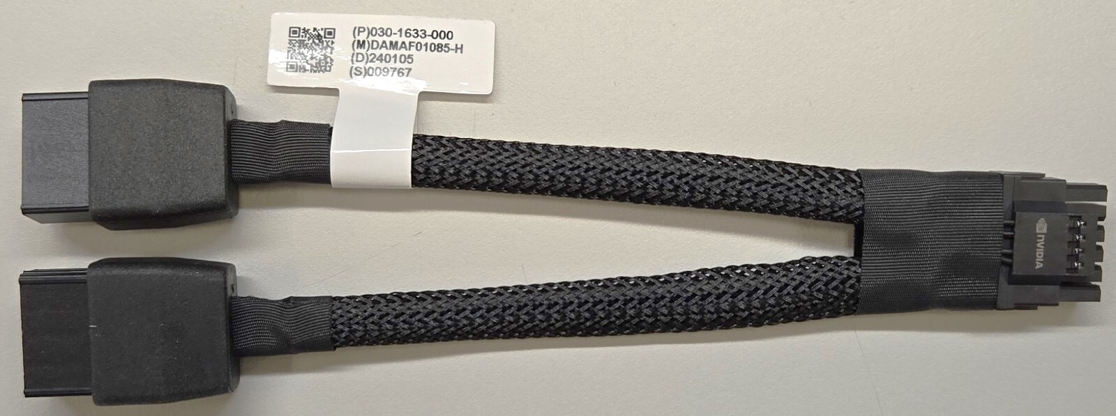 Authentic Nvidia 2x 8-pin PCIe to 16-pin 12VHPWR Connector 030-1633-000 RTX ADA