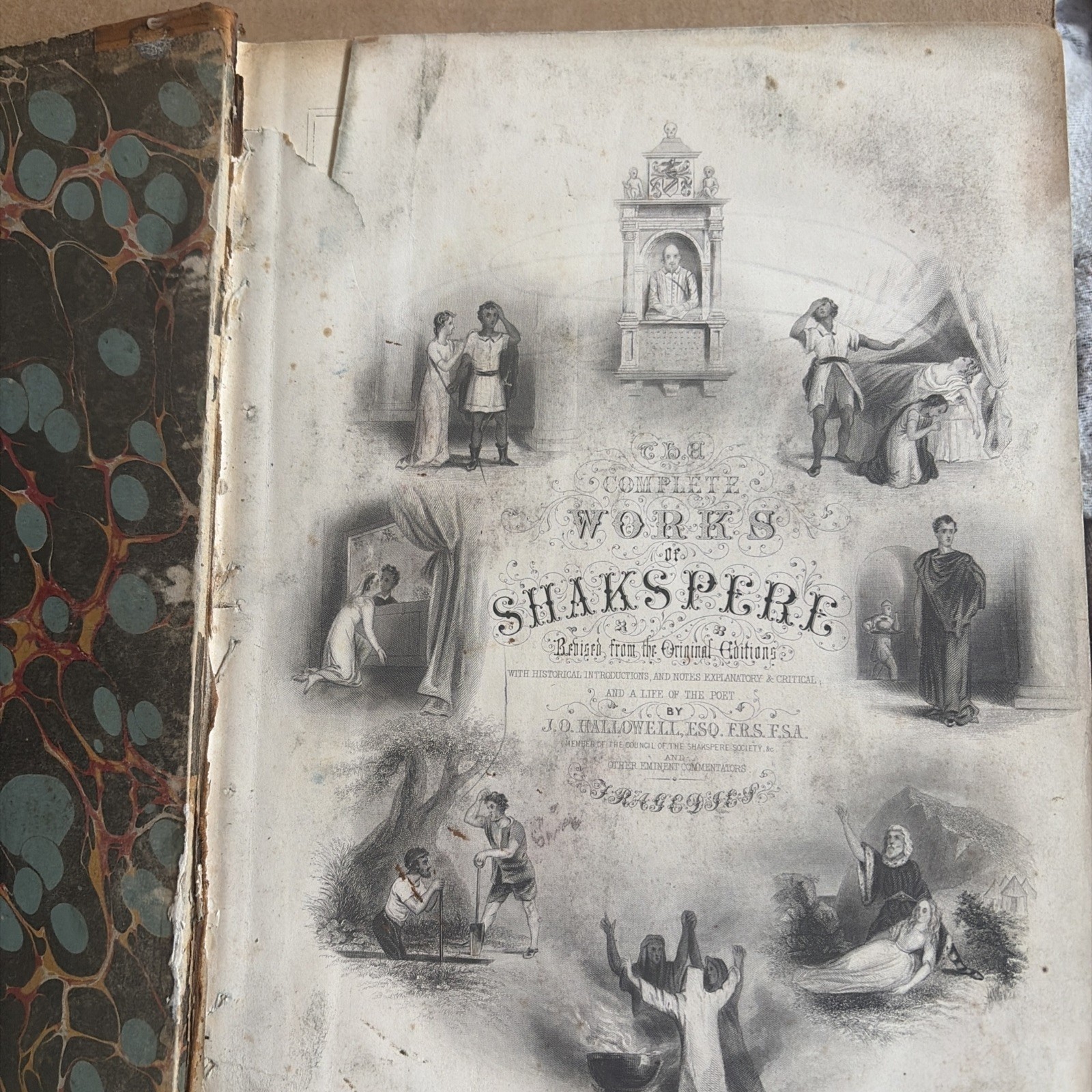 Antique Book Shakspere’s Works Tragedies Engraved Plates