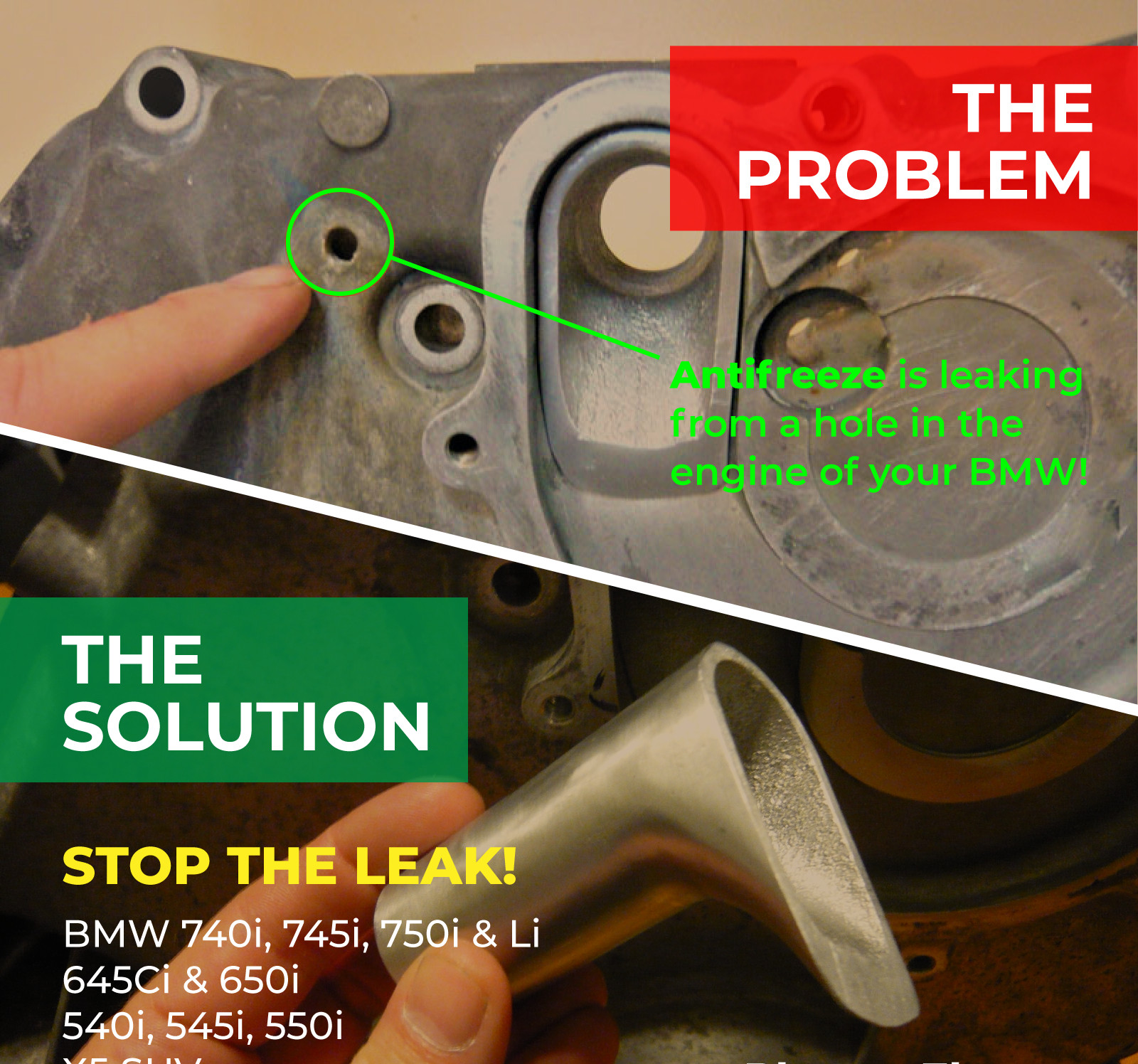 BMW N62 V-8 Coolant Transfer Pipe Repair System IT WORKS OR YOUR MONEY BACK