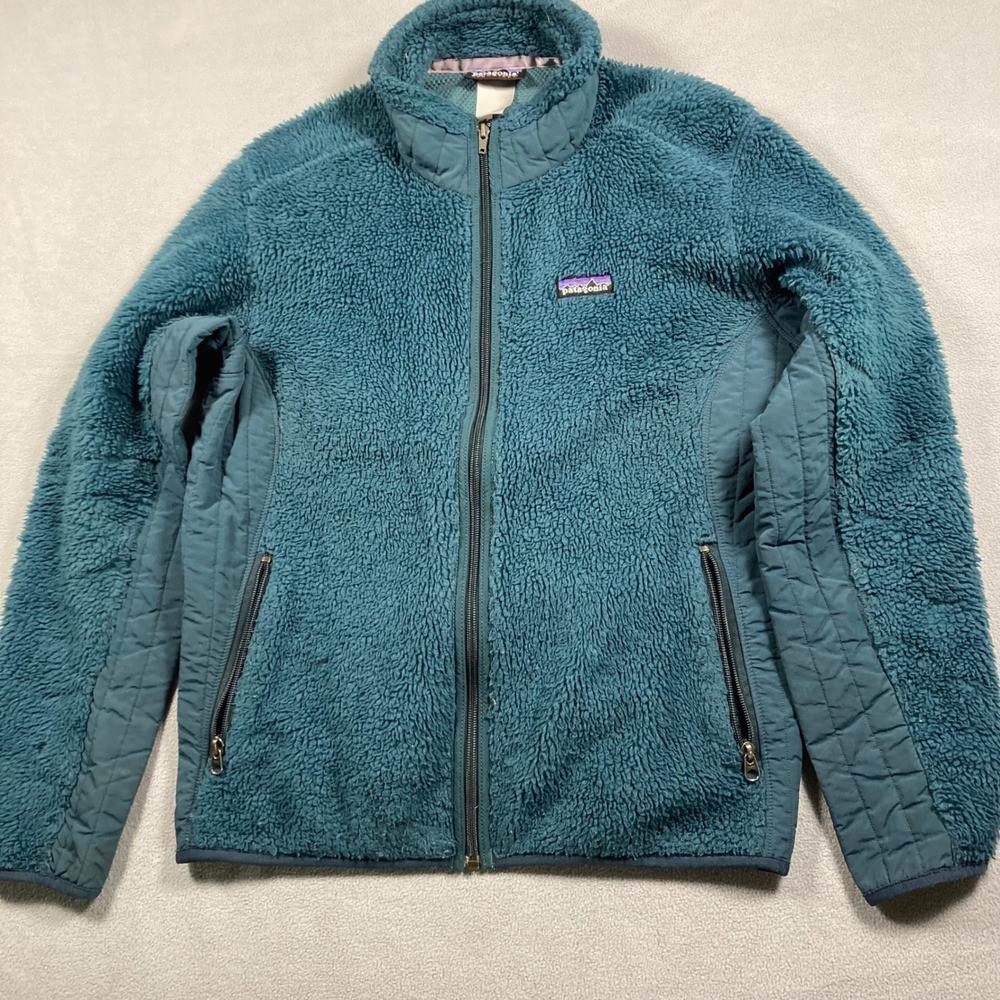 Patagonia Jacket Womens Medium Teal Blue Synchilla Solid Fleece