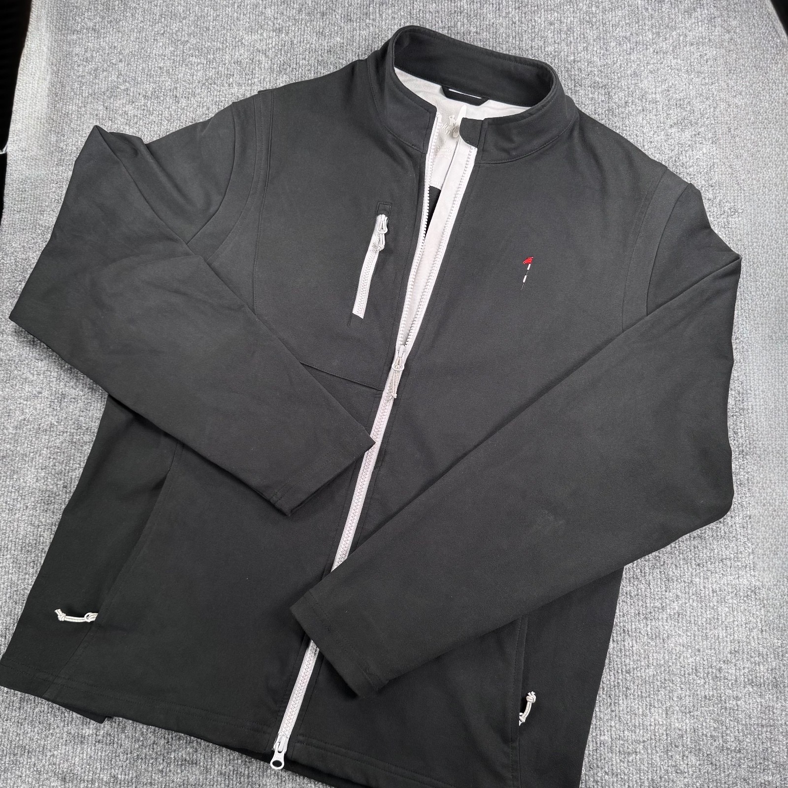 Johnnie-O “The Face” Wind Suede Performance Jacket Black Gorpcore Luxury Golf