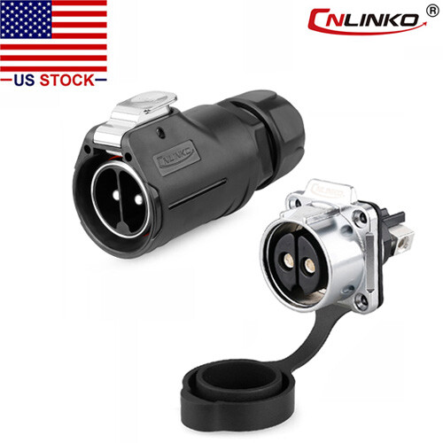 CNLINKO 2 Pin 50A Power Connector Male Plug & Female Socket Waterproof IP67