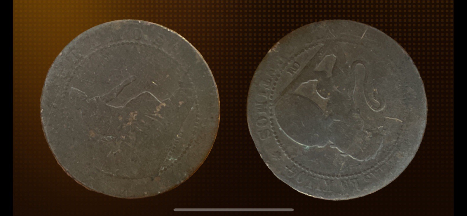 Spain 1870 5 Centimos 22 Spain 1870 5 Centimos 22