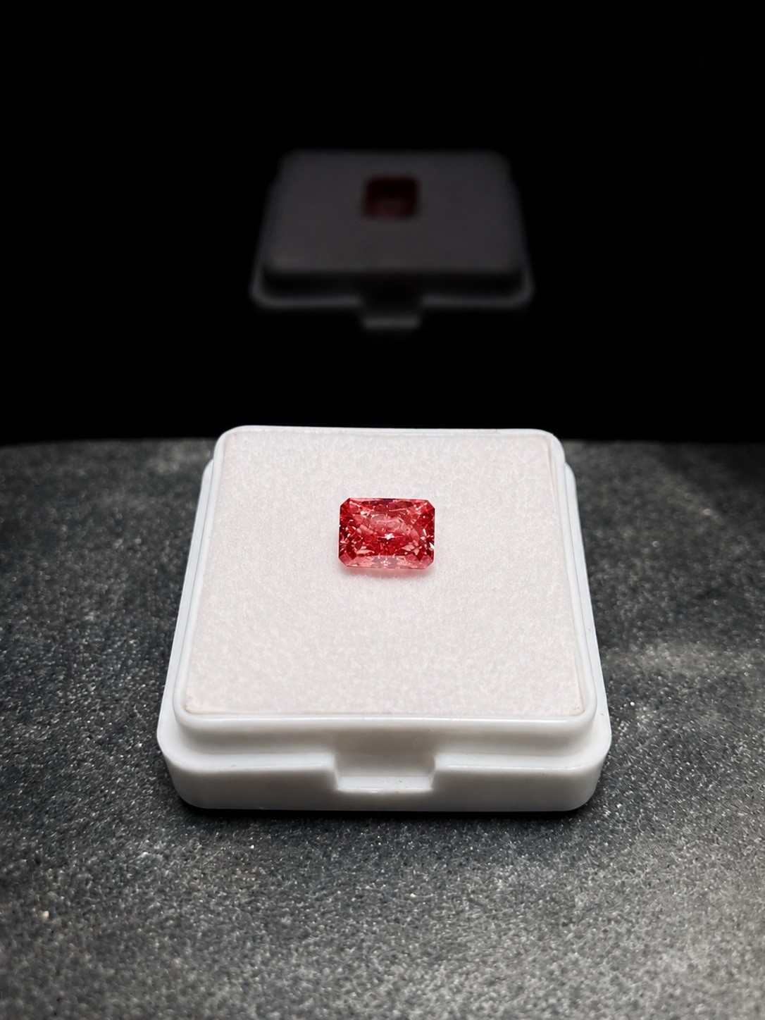 1.09ct Fancy Vivid Pink Radiant Cut Lab Grown Diamond IGI Certified