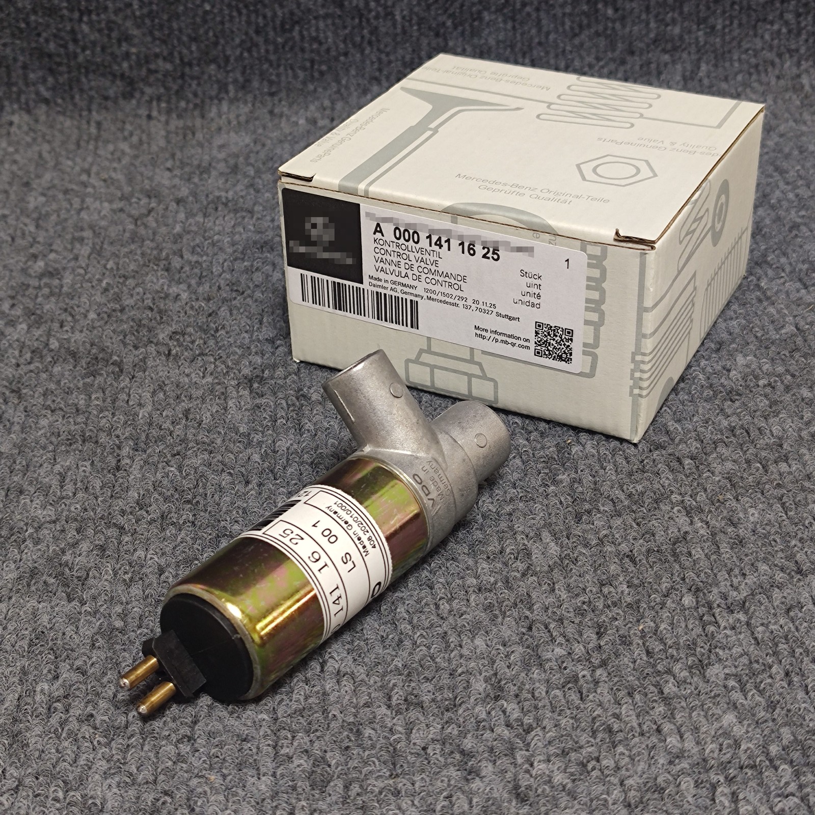 NEW OEM MBENZ A0001411625 = VDO 408.202/010/001 Air Idle Speed Control Valve
