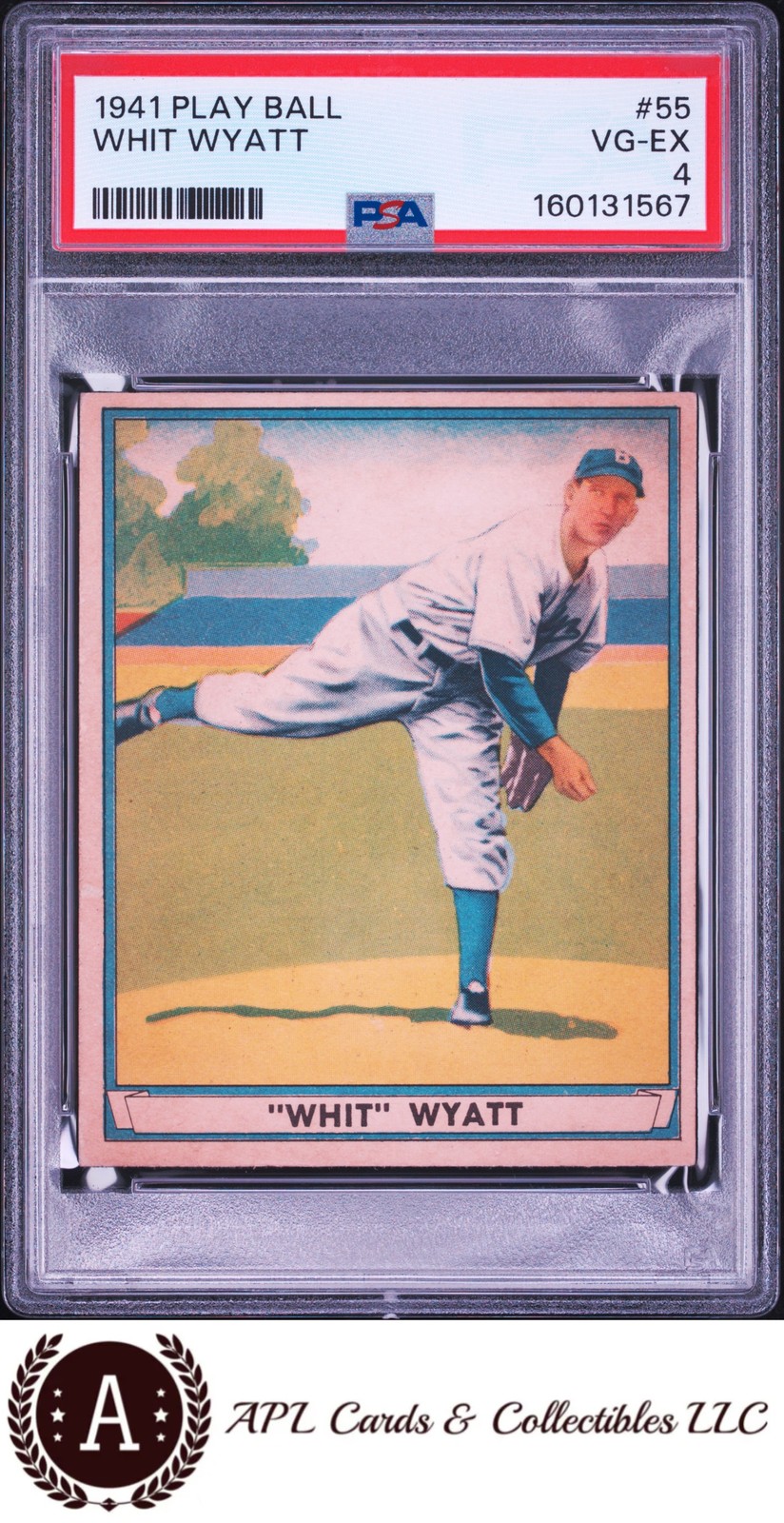 1941 Play Ball Whit Wyatt #55 PSA 4