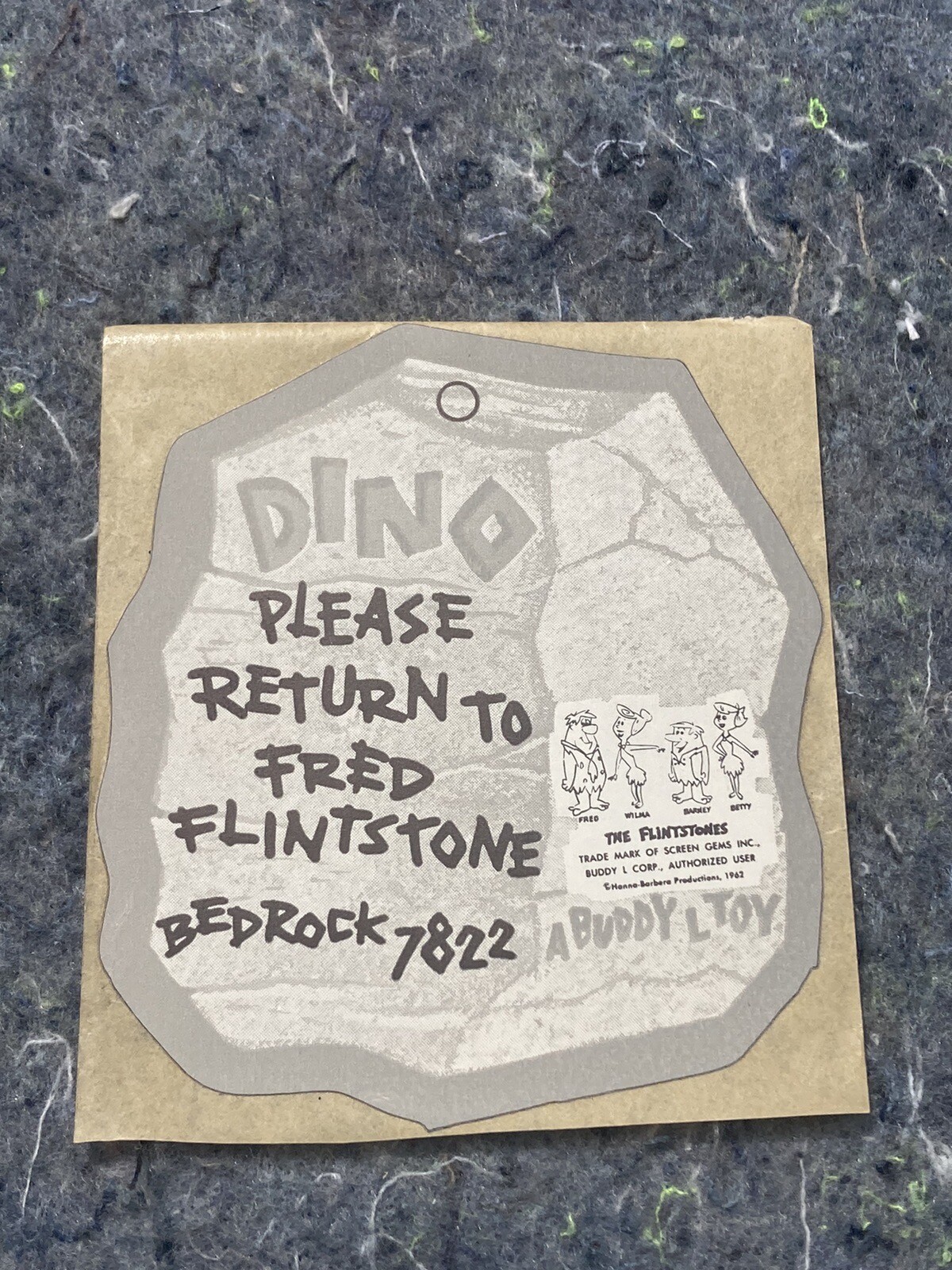 NOS 1962 Buddy L The Flintstones Original Toy Decal