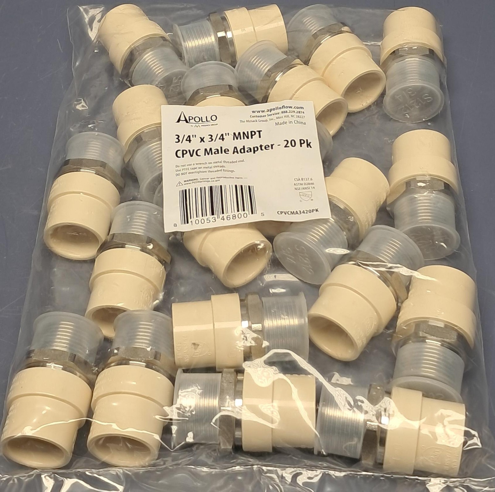 Lot of 20 Apollo - CPVCMA3420PK - 3/4\