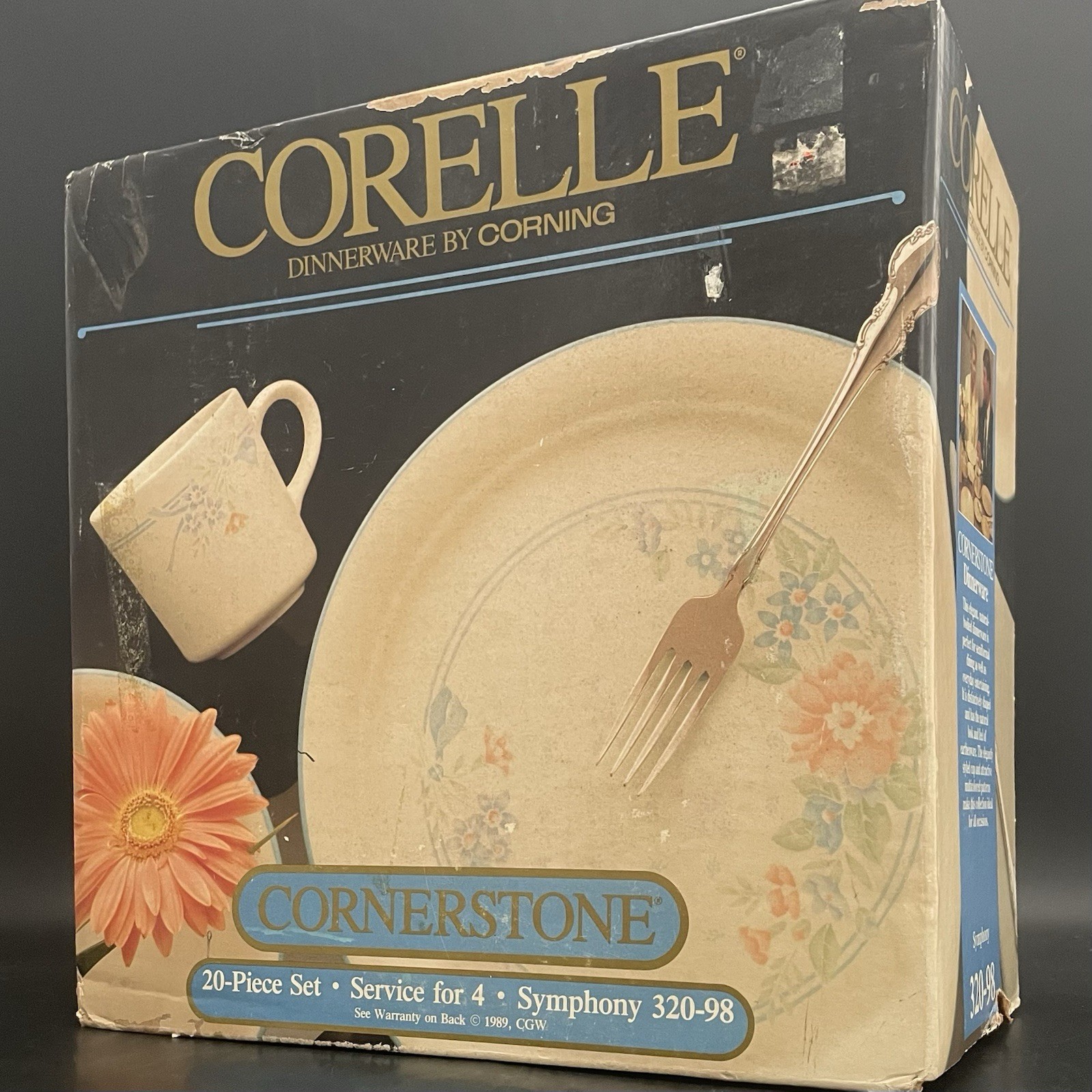 Corelle by Corning 20pc NOS Cornerstone Symphony Dinnerware Set for 4 1990-1994