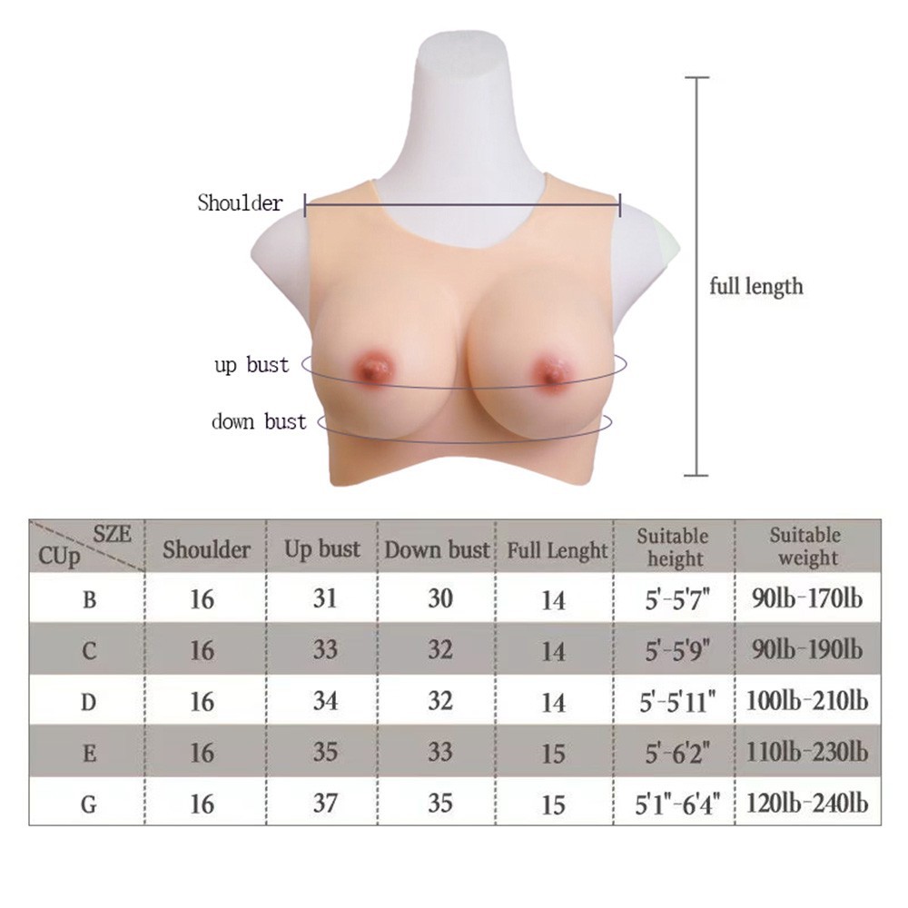 Realistic Silicone Breast Forms Fake Boobs For Crossdresser Drag Queen B-G Cup