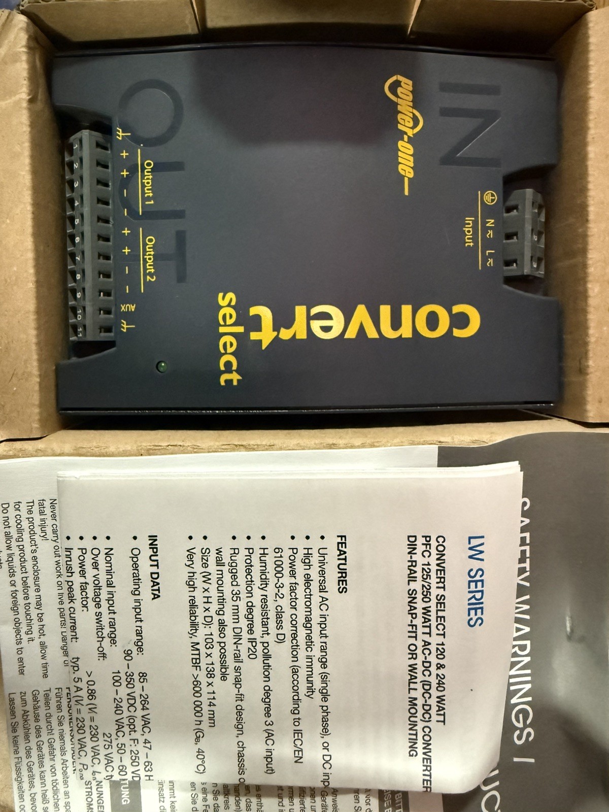 Bel / Power One LWN2660-6E Power Supply, Dual 24VDC 5A outputs. 