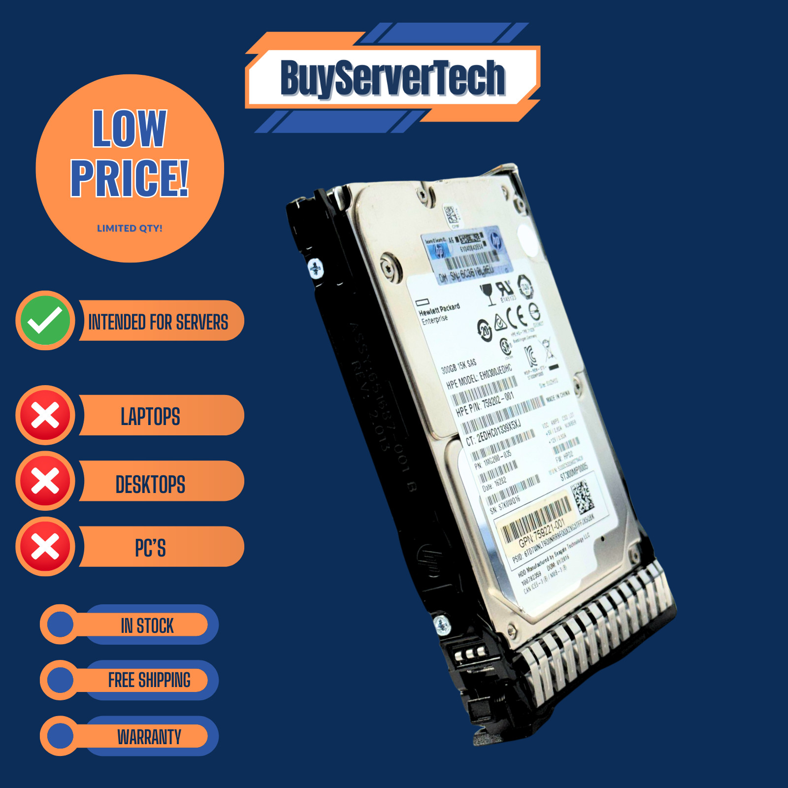 HP 652611-B21 300GB 15K 2.5\