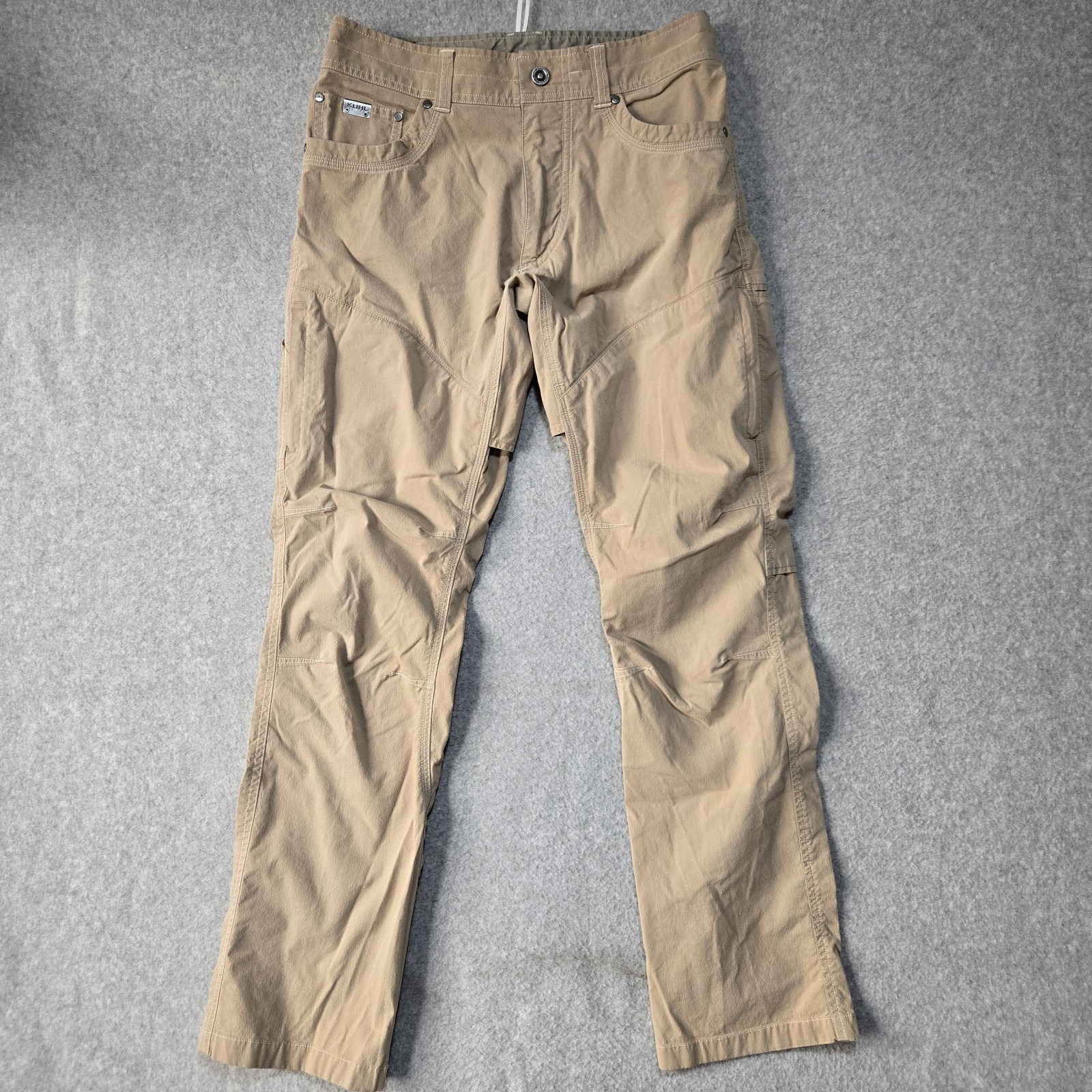 Kuhl Konfidant Air Pants Mens 30x32 Tan Vented Crotch & Knee UPF 50+ Hiking