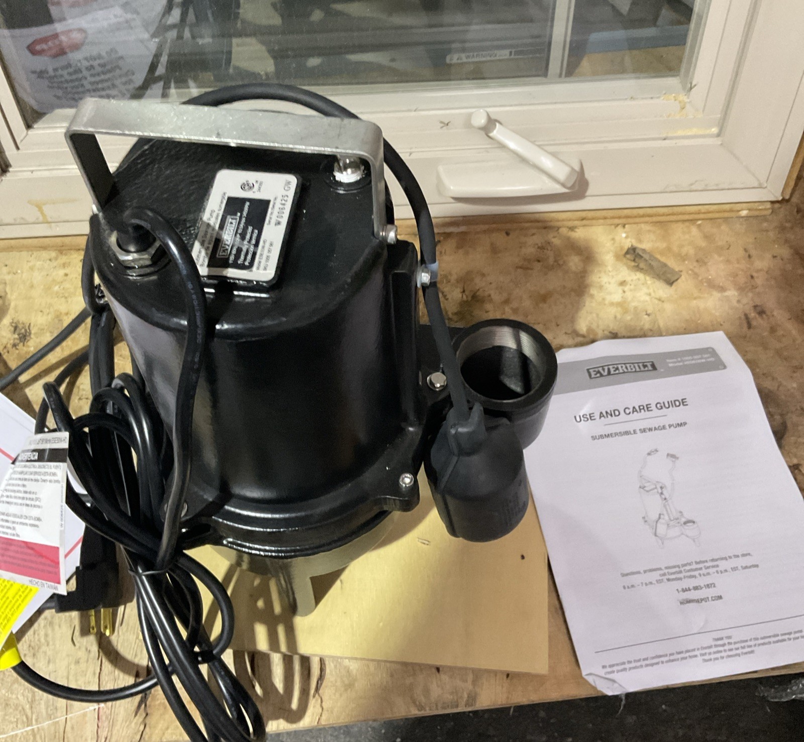 ⚡️EVERBILT 1/2 HP Cast Iron Sewage Ejector Pump