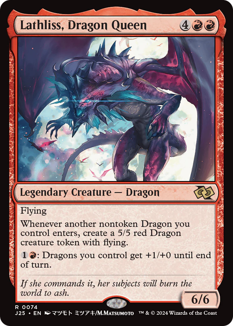 MTG Lathliss, Dragon Queen (Anime) [Foundations Jumpstart] Near Mint Magic