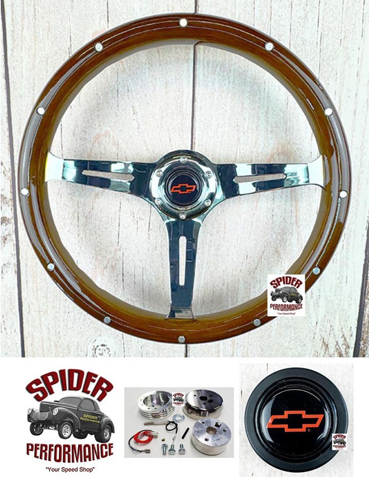 1960-1969 Chevrolet pickup wood steering wheel BOWTIE 14\