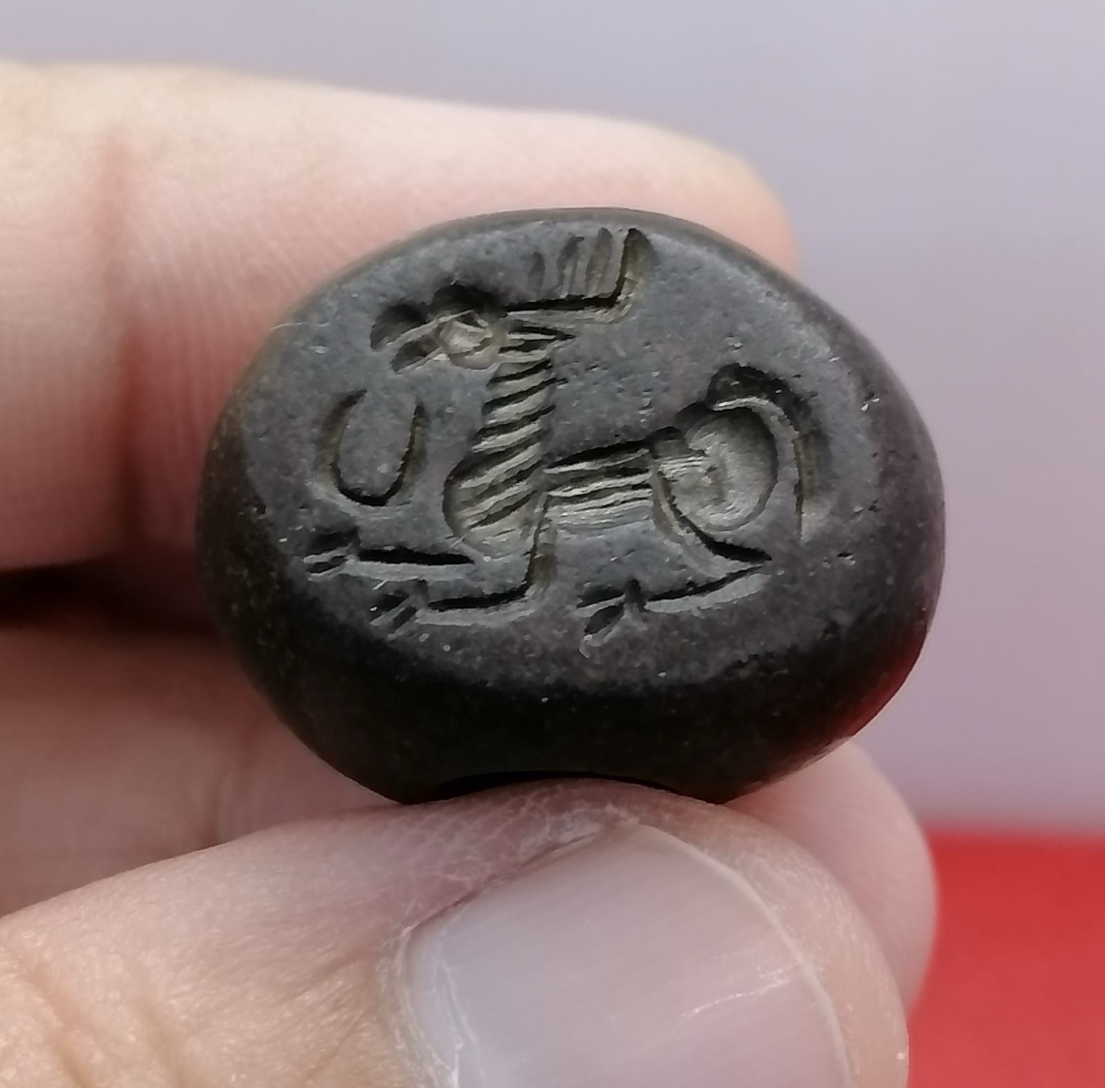Unique Antique Stunning Near Eastern Jasper Stone Intaglio Seal Stone Bead Unique Antique Stunning Near Eastern Jasper Stone Intaglio Seal Stone Bead