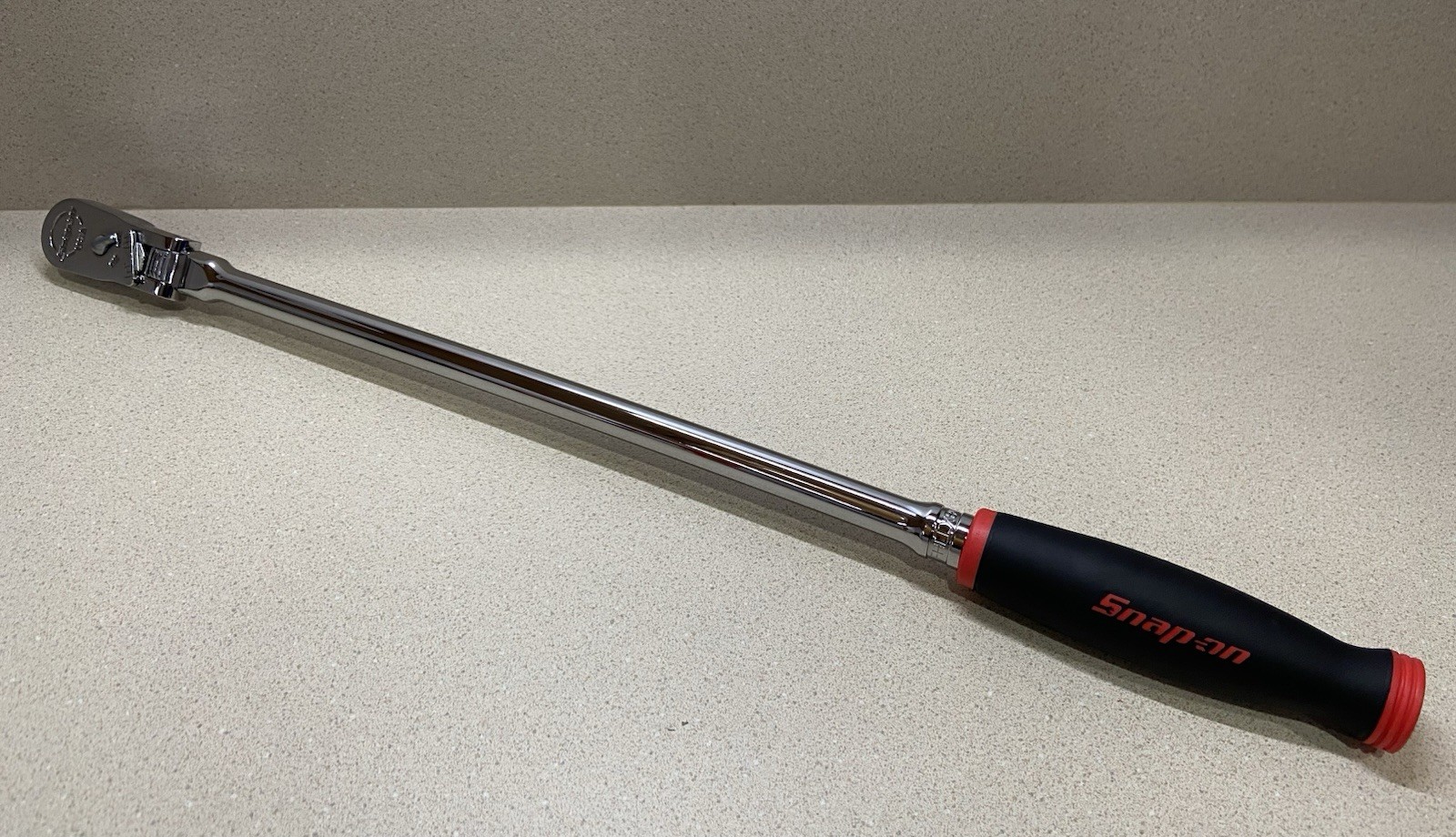 New Snap-on Tools Red 3/8” Extra-Long Handle Locking Flex-Head Ratchet FHLLX80
