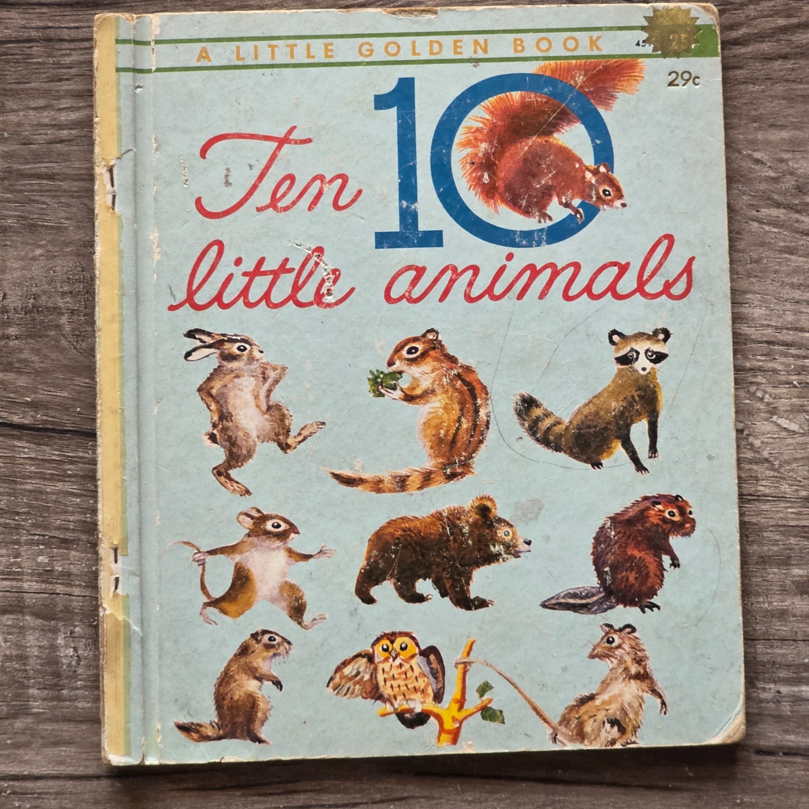 Vintage 1961 Ten Little Animals Little Golden Book 451 1st Edition A Printing