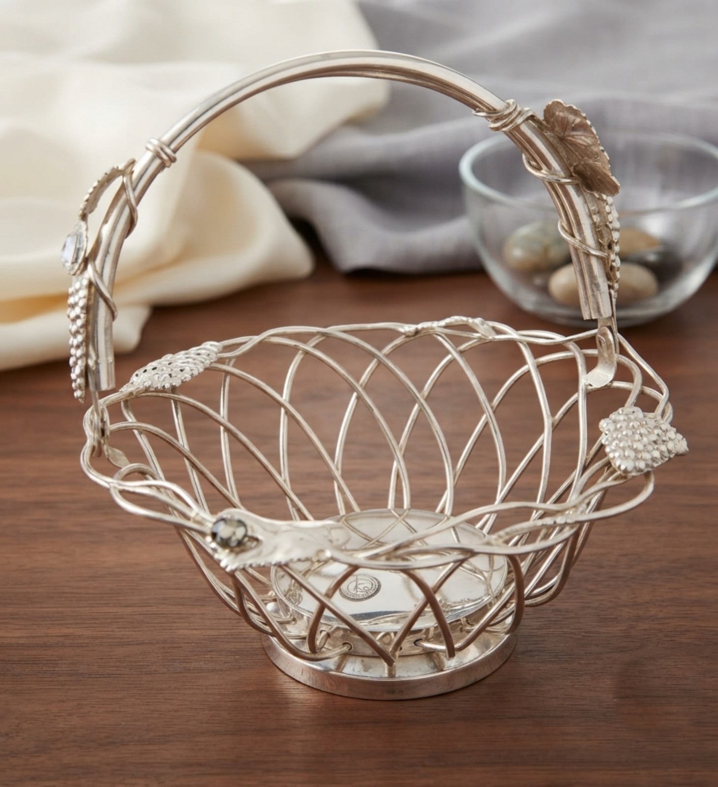 Vintage Godinger Silver Plated Grapevine Fruit Basket Centerpiece Table Decor