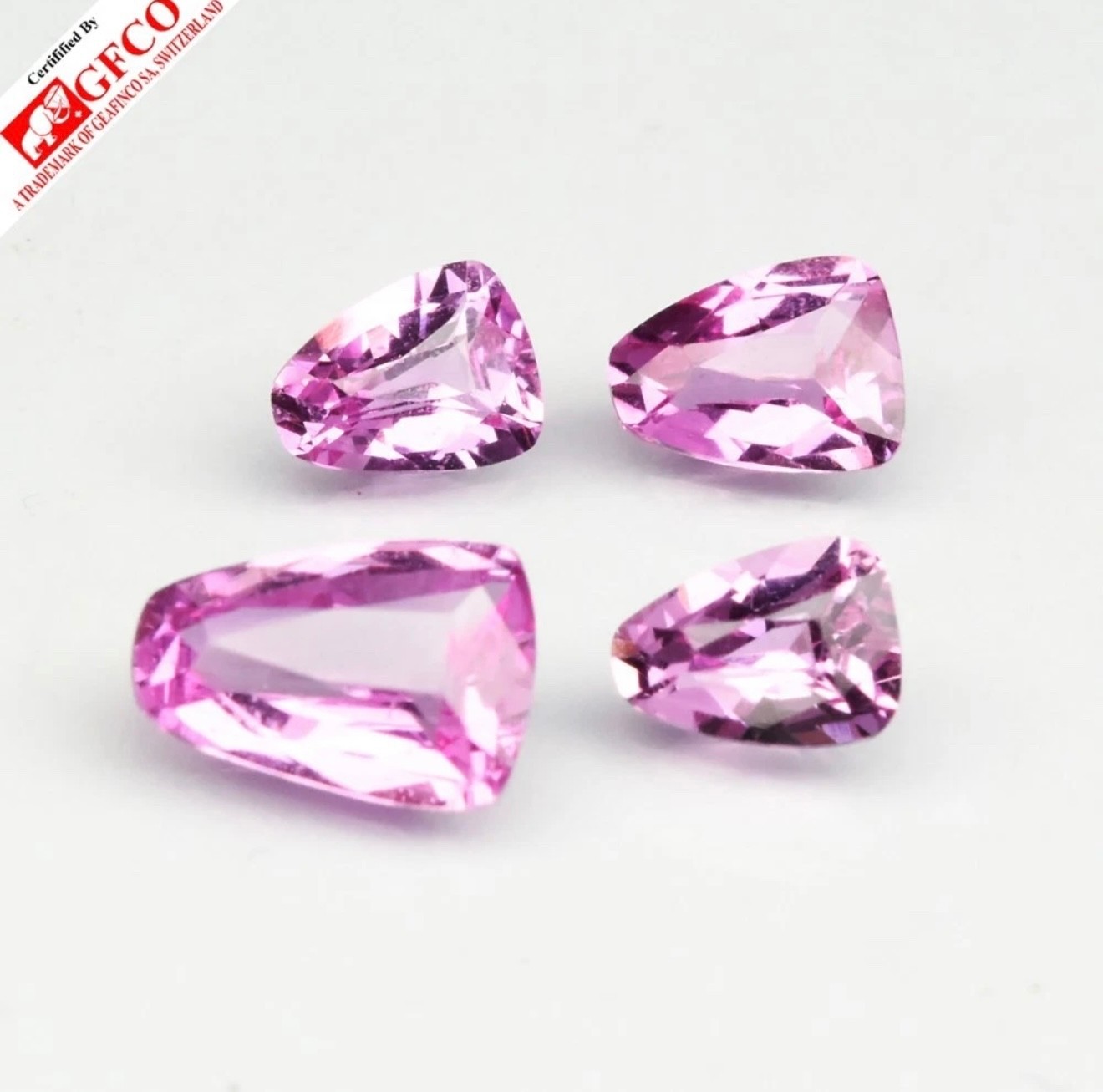 GFCO CERTIFIED Unheated 4pcs Lot 2.53ct VS Natural Pink Sapphire - Madagascar