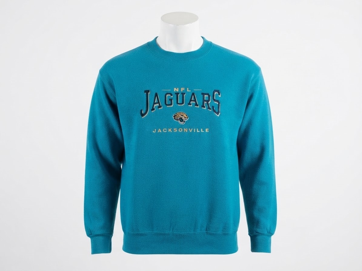 Vntg Jacksonville Jaguars Lee Sport Crewneck Sweatshirt Teal NFL Adult M USA 