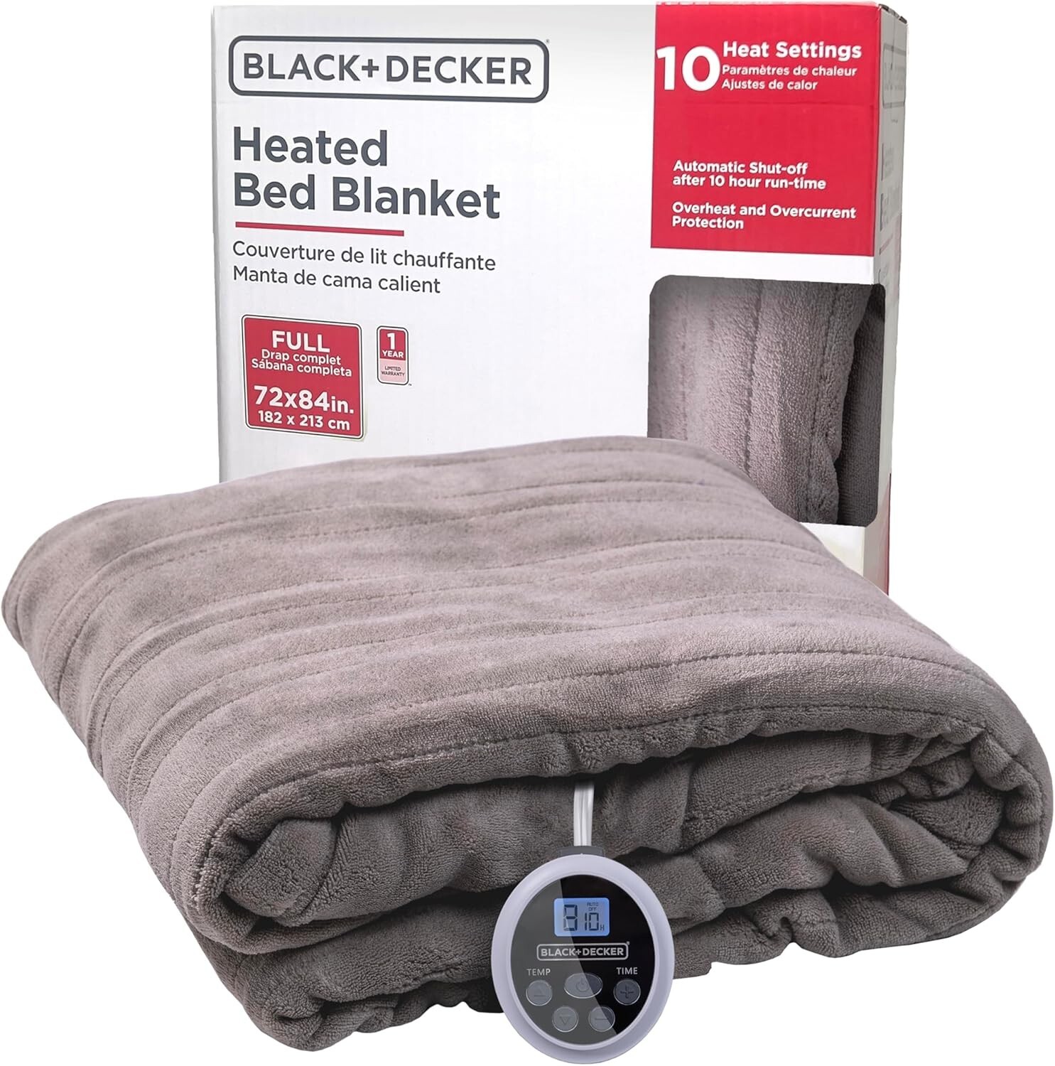 BLACK+DECKER Heated Full Blanket, 72