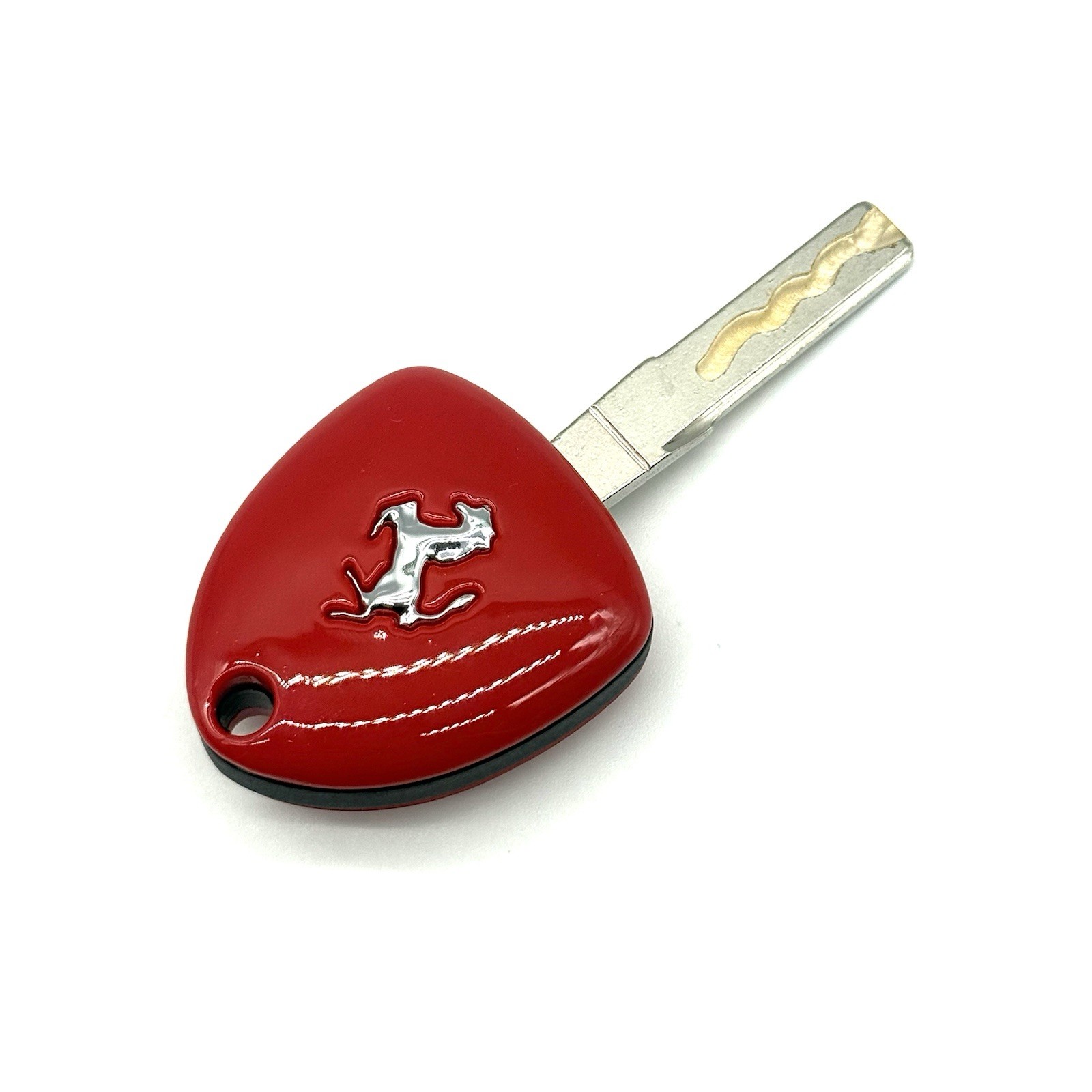 Ferrari Red 3-Button Remote Key Fob with Metal Key Blade