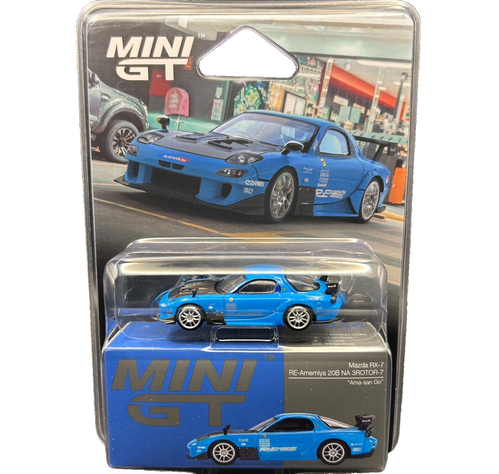 Mazda RX-7 RE-Amemiya 20B NA 3ROTOR-7 “Ama-san Go” Mini GT 1/64