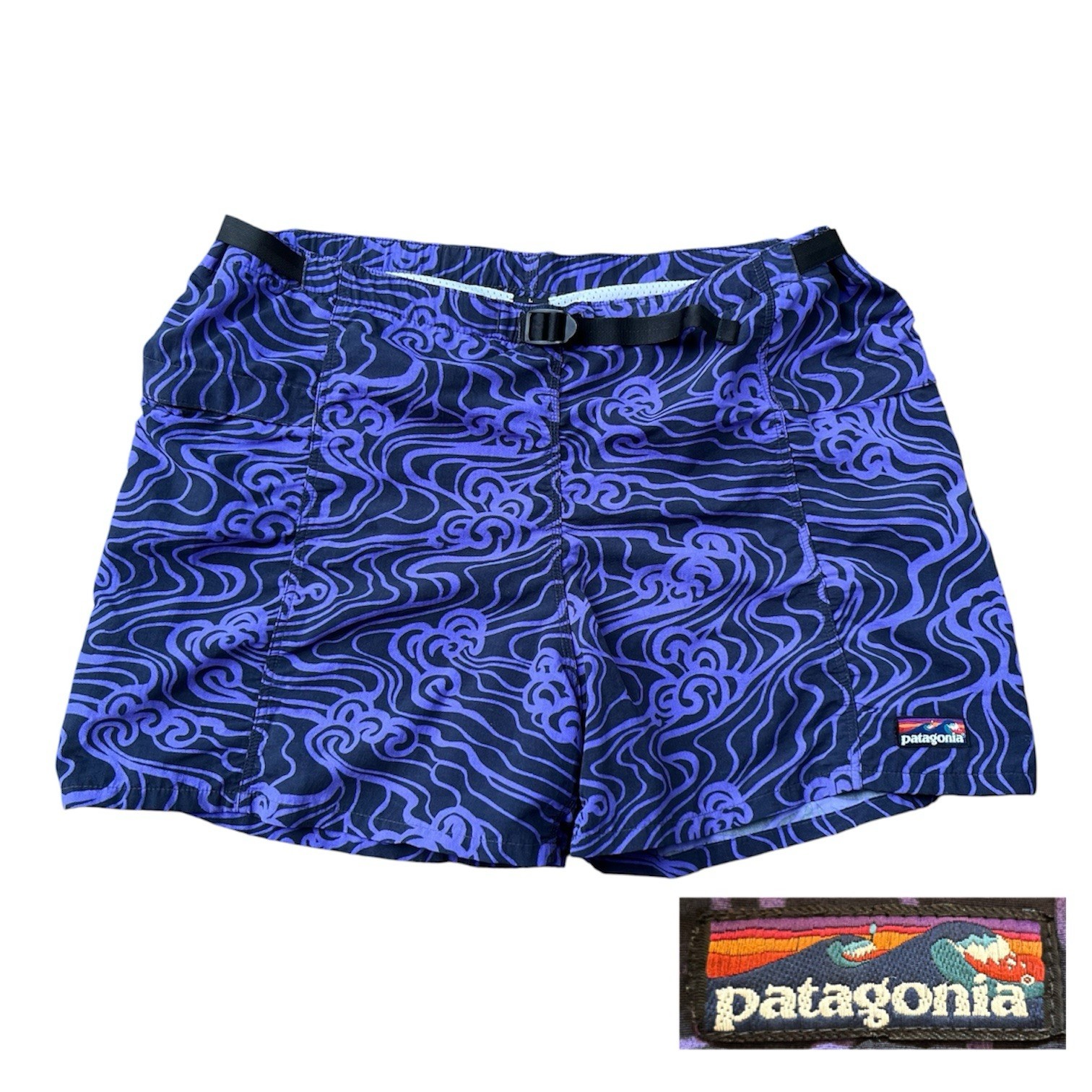 Vintage Patagonia Baggies Shorts Mens Large L Wave Ripple Belted Lined Swim Vintage Patagonia Baggies Shorts Mens Large L Wave Ripple Belted Lined Swim