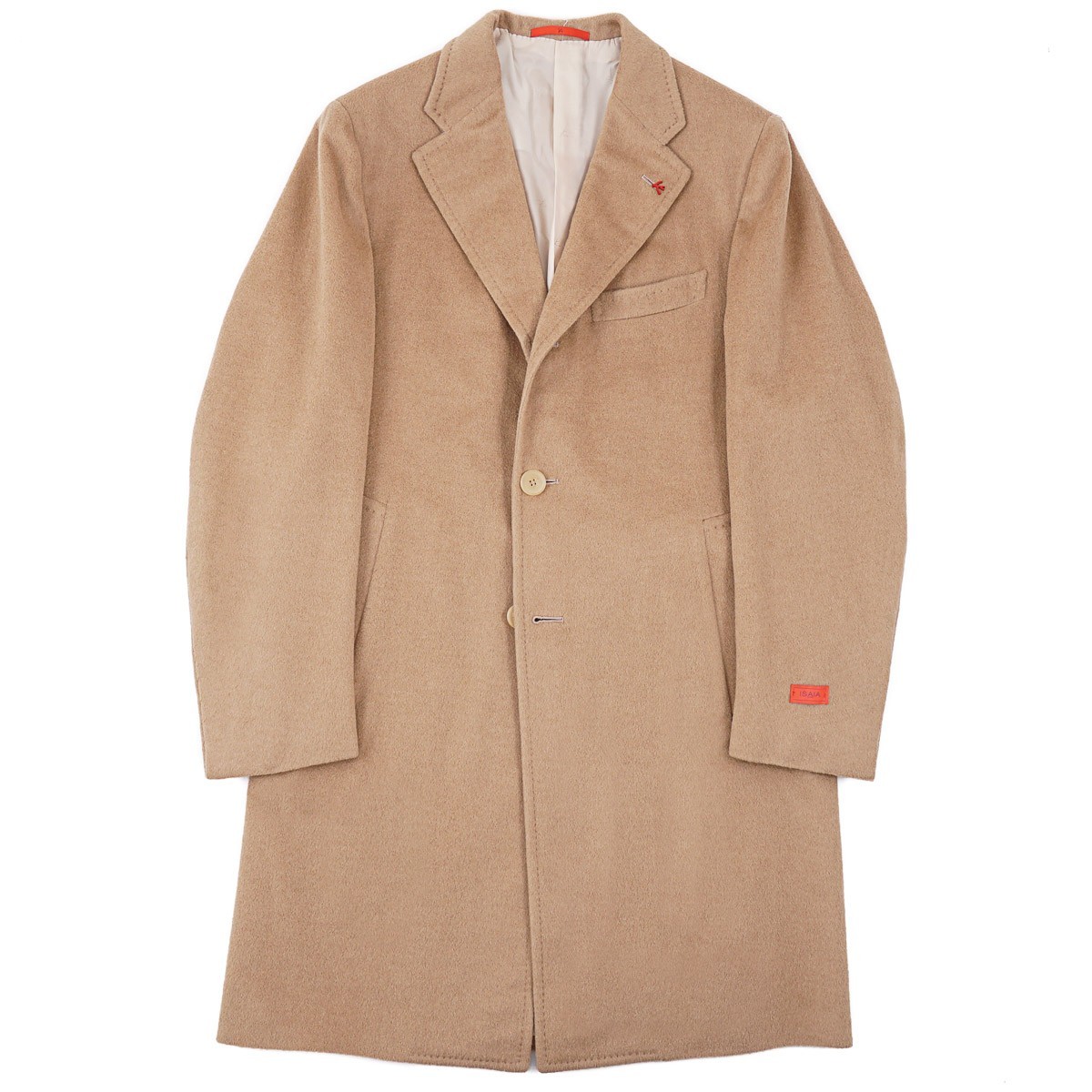 Isaia \'Ross\' Tailored-Fit Tan Soft Plush Camelhair Overcoat 40R (Eu 50) M NWT