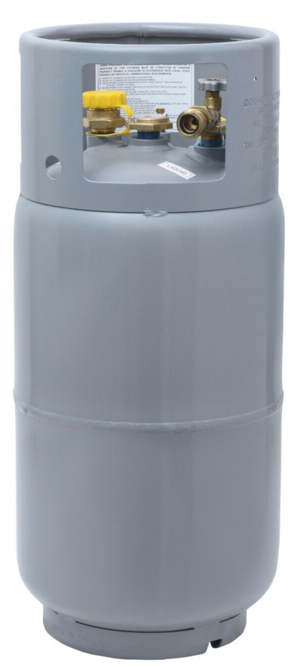 Flame King 33.5LB Steel Forklift Propane Tank Cylinder with Built-in Gauge, Gray