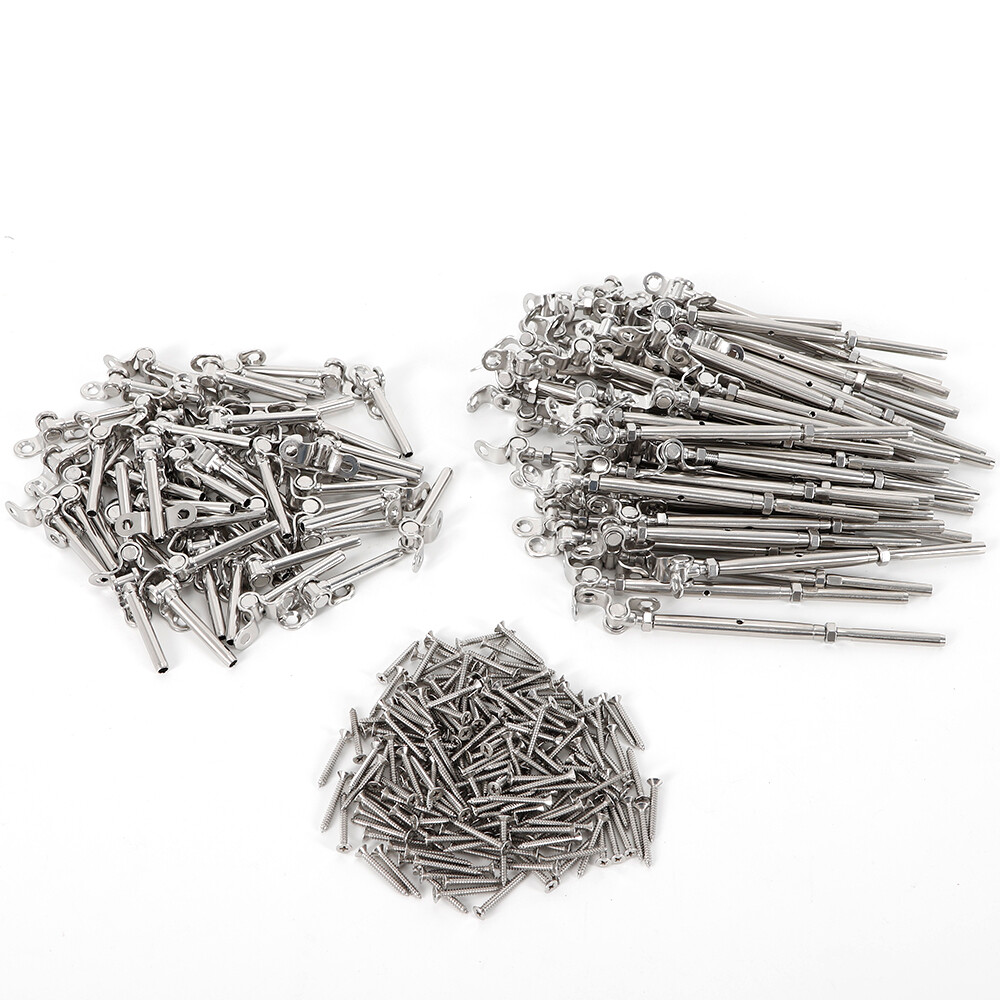 Lot of 50 T316 Stainless Steel Turnbuckle Tensioner Deck Toggle for 3/16 Cable