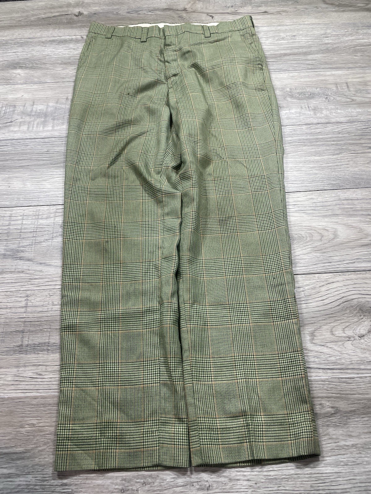 True Vintage 1960s Green Plaid Dress Pants Talon Zipper Rare Essential