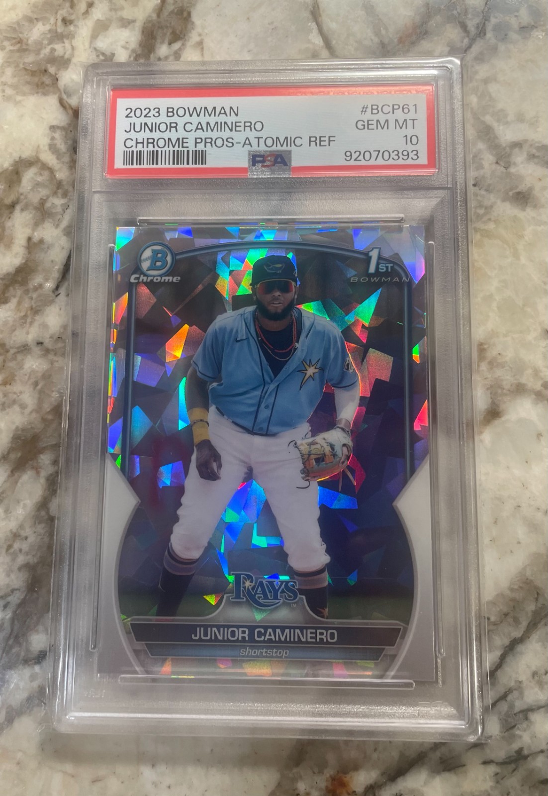 2023 BOWMAN JUNIOR CAMINERO CHROME PROS- ATOMIC REFREACTOR PSA GEM MT 10 #BCP61 2023 BOWMAN JUNIOR CAMINERO CHROME PROS- ATOMIC REFREACTOR PSA GEM MT 10 #BCP61