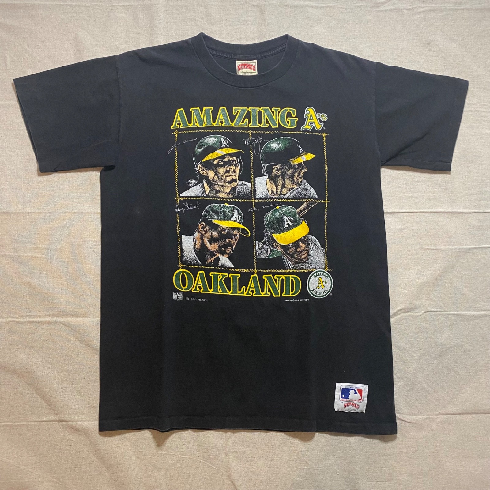 Vintage Oakland Athletics Shirt L Amazing As 1990 Nutmeg Mills MLB Baseball VTG