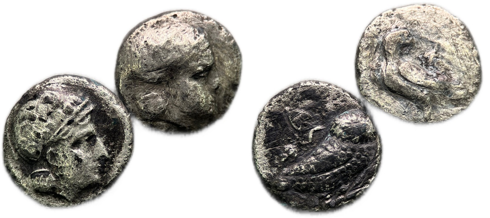 Local Issues Baktria: Lot of 2 Sophytes AR drachms, circa 295/3-285/3 BC 