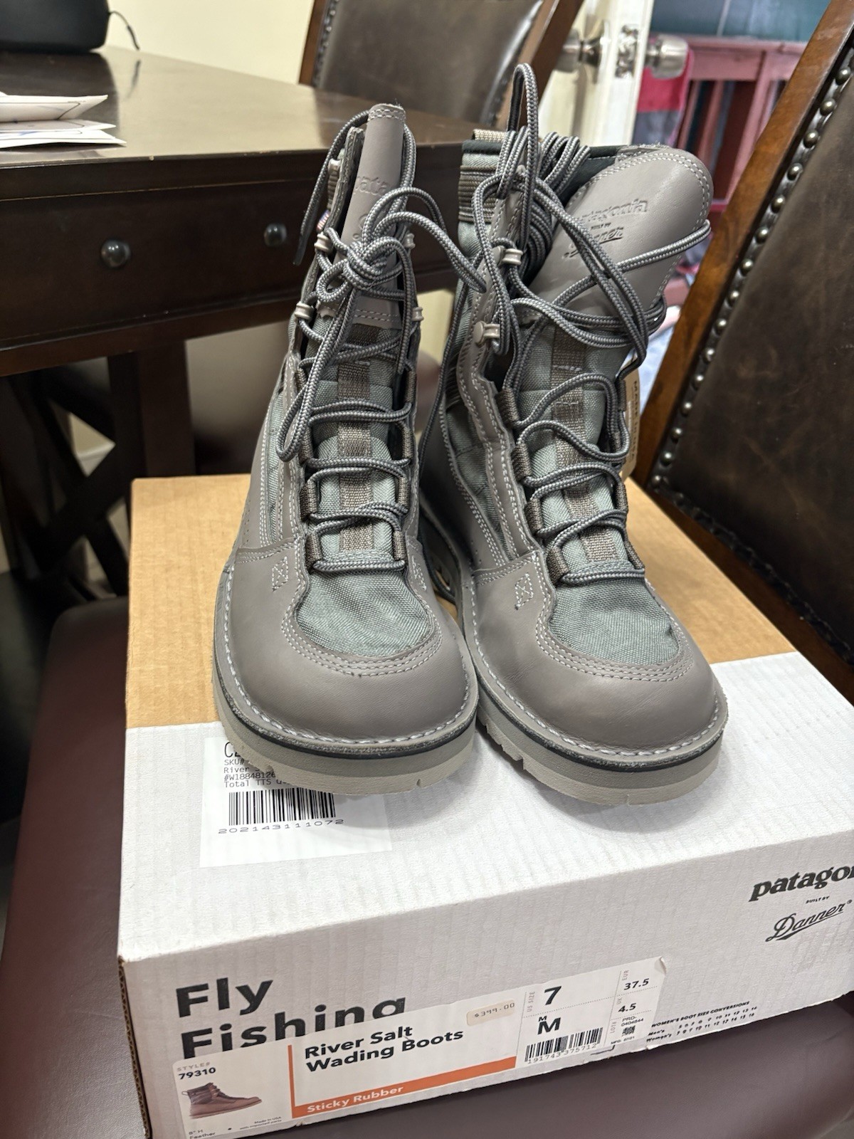 Danner Patagonia River Salt Wading Boots Gray Men\'s US 7 M 79310 Made in USA