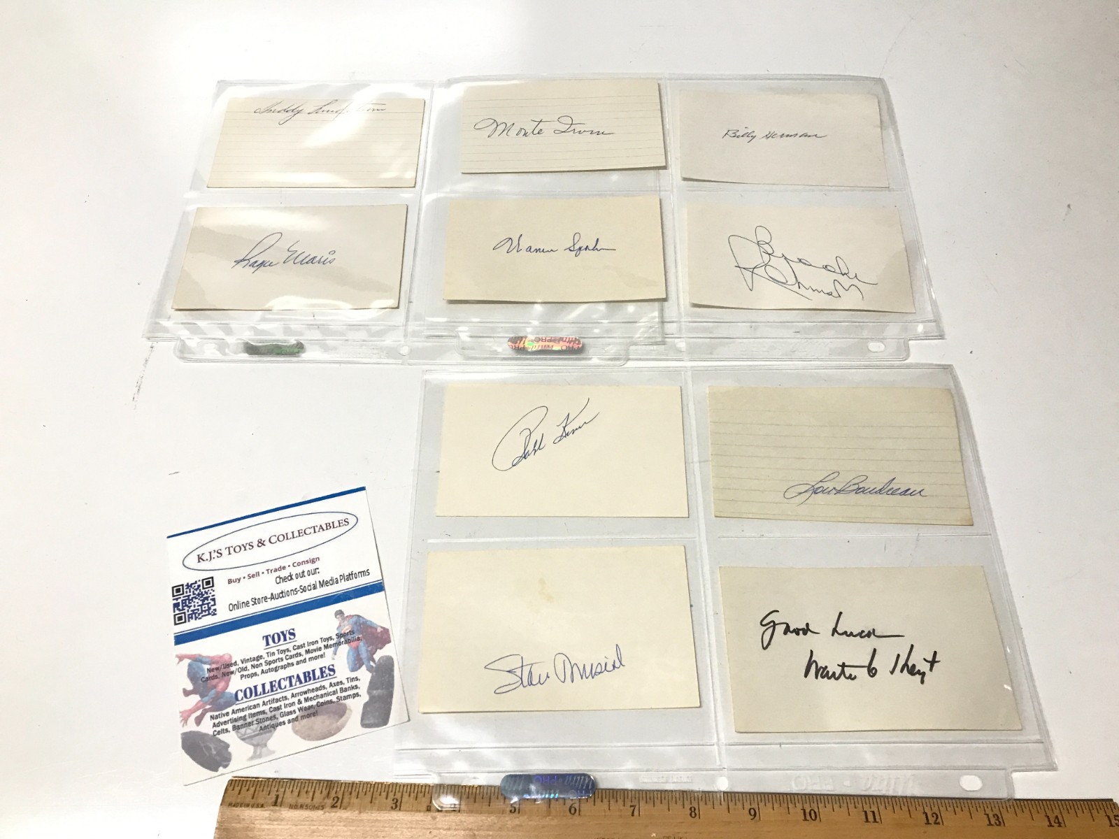 Lot 10 HOF 30s-50s Baseball Players Auto Signed 3x5 Index Cards Roger Maris