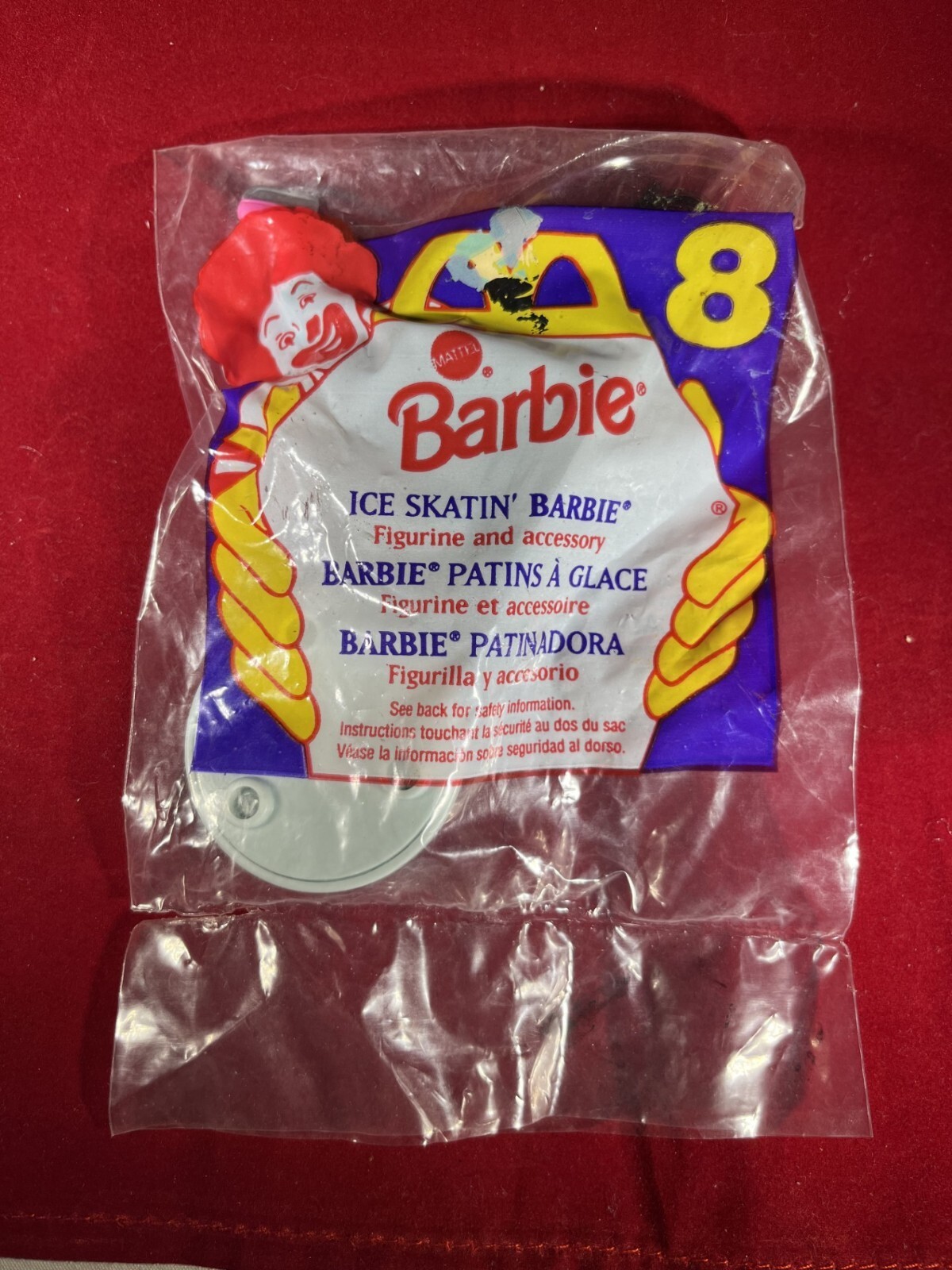 Vintage Mattel Ice Skatin Barbie Figurine & Accessory   J36