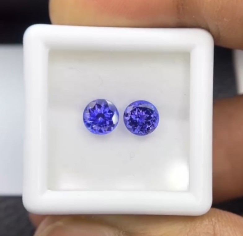 6mm natural top quality AAA tanzanite round pair loose gemstone