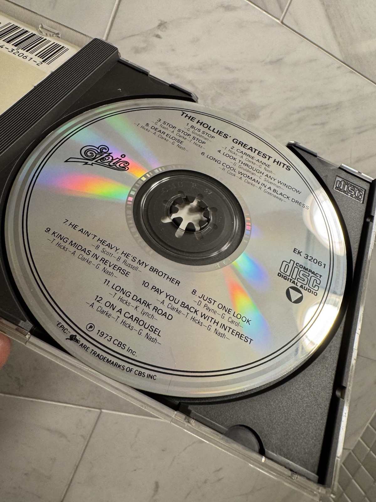 *early Copy AAD * The Hollies\' Greatest Hits Compact Disc 1986 Epic Records