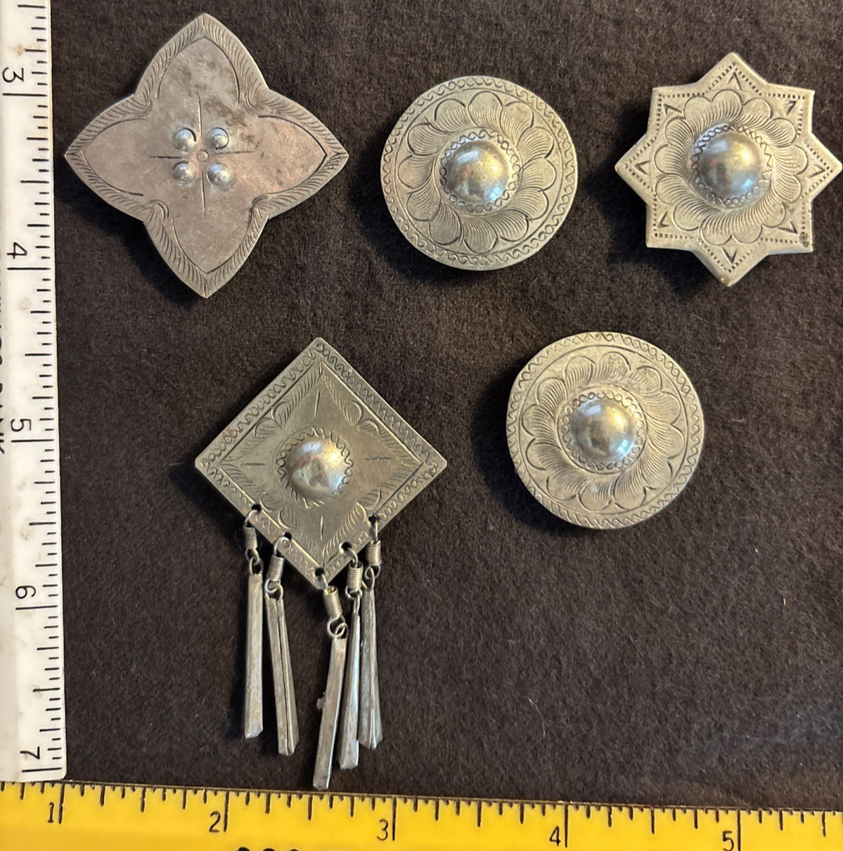 Vgt Lot of 5 SIlver Covers SW Native Design (Non-American) - Not Marked