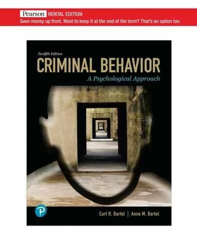 Criminal Behavior: A Psychological - Paperback, by Bartol Curt R.; - Very Good