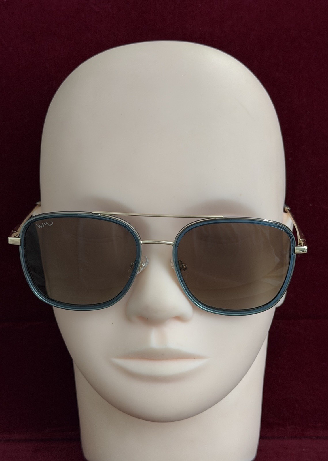 WMP Gia Blue Aviator 1070 Polarized Sunglasses 54-19-156 BLUBRW