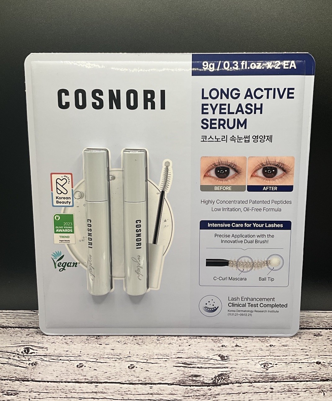 COSNORI Long Active Eyelash Serum Vegan, Korean Lash Growth, Dual Brush 2028 Exp COSNORI Long Active Eyelash Serum Vegan, Korean Lash Growth, Dual Brush 2028 Exp