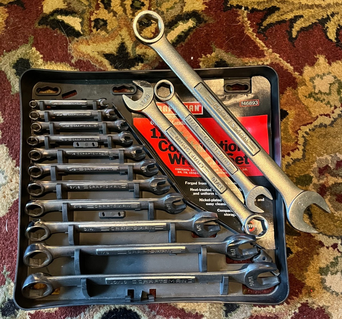 Vintage Craftsman VA USA 14pc SAE 6 Point Combination Wrench Set 1/4\