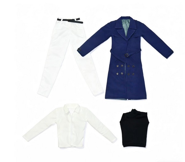 1Set 1/6  Male  Coat Shirt Vest Pants Clothes 12\